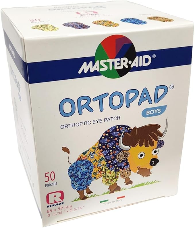 Ortopad® Bamboo Boys Eye Patches, 50/Box (Regular Size, 4+ yrs) Blue Camo Pack