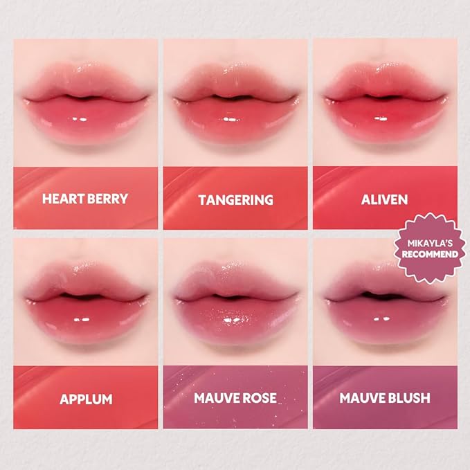 TIRTIR [*Mini Size Waterism Tinted Lip Gloss #08 Summer Pumpkin, 0.06 Fl Oz – Kiss Ready Lipgloss, 12H Long Lasting Non Sticky Natural Tinted Glow Korean Multiuse Cheek and Lip Tint for Women gift