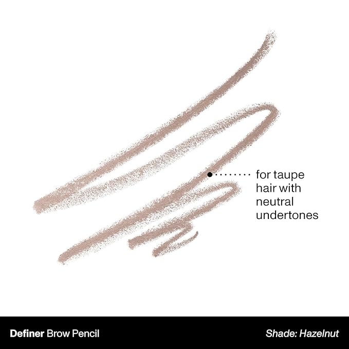 Morphe Definer Dual-Ended Brow Pencil & Spoolie - Eyebrow Pencil with Precision Slanted Tip for Shaping, Defining & Filling - Smooth, No-Tug Formula - Hazelnut (0.003 oz)