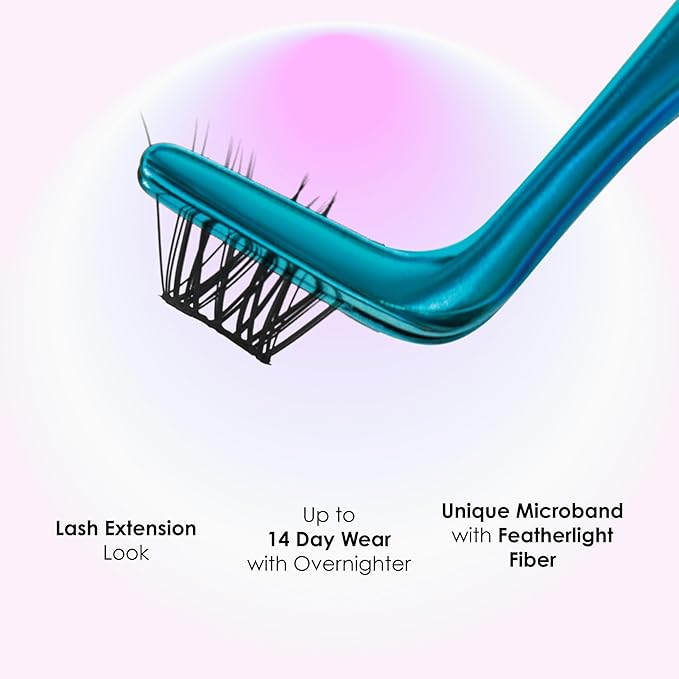 Falscara Essentials Kit, False Eyelashes, Lash Clusters, Ultra Natural, 8mm-12mm, Includes 36 Clusters, Applicator, Adhesive and Sealer, Contact Lens Friendly, Easy to Apply, Reusable