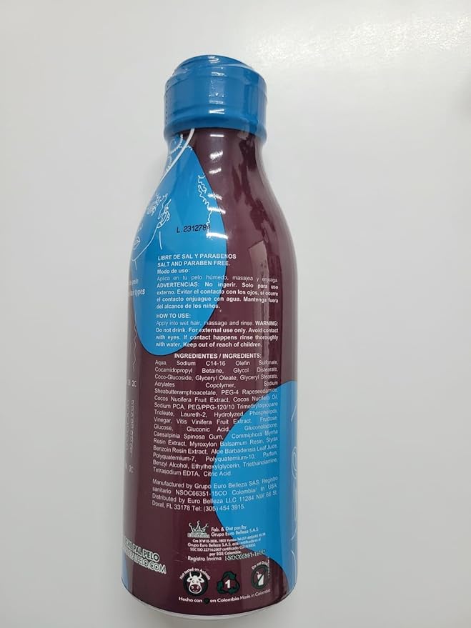Leche Pal Pelo Curly and Wavy - Specialized Shampoo with Coconut Oil, Coconut Milk, Aloe Vera - Made without Sulfates and Parabens - 14.9 oz