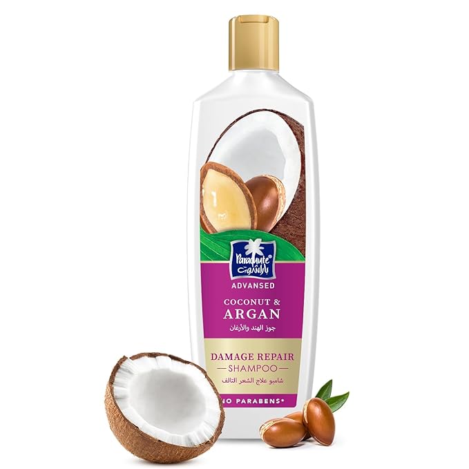 Parachute Advansed Argan Shampoo for women & men | Repairs Dry & Damaged Hair| Moisturizes Hair| 0% Harmful Chemicals | 11.4 Fl oz | Pack of 2