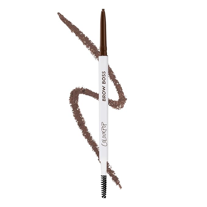 Colourpop Brow Boss Waterproof Eyebrow Pencil - Defining Brow Pencil with Precision Tip, Retractable Twist & Built-In Spoolie - 8-Hour Wear - Creates Natural Hair-Like Strokes - Dark Brown (0.003 oz)