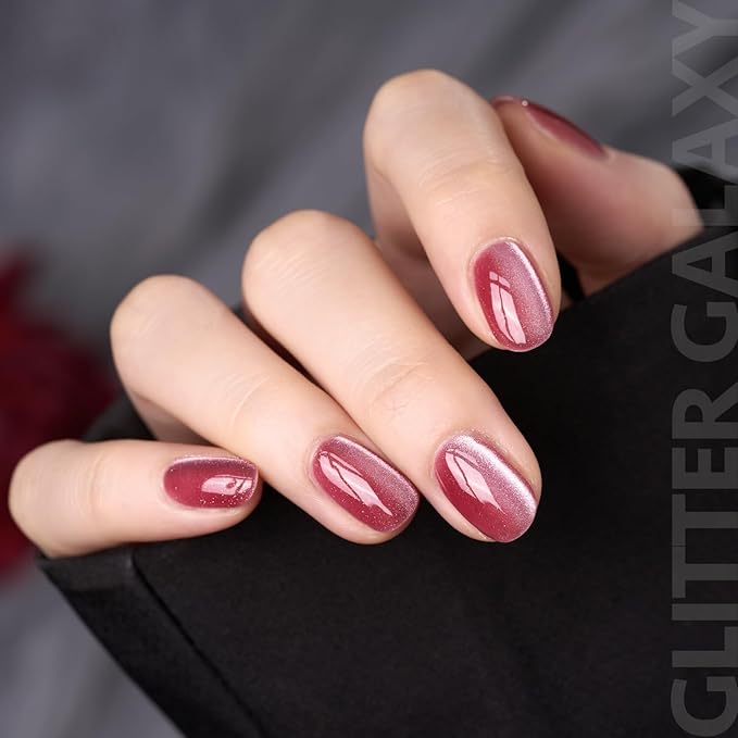 GAOY Glitter Galaxy Cat Eye Gel Nail Polish Set with Magnet for Holographic Cat Eye, Salon Gel Manicure and Nail Art DIY at Home, Gift for Women