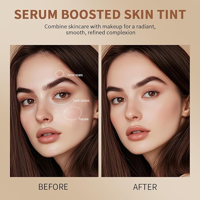 FYEBOO 2025 New Beauty Balm Serum Boosted Skin Tint, Solid Tinted Serum Contour Stick, Hydrating Tinted Moisturizer Foundation Stick, Radiant Dewy Natural Finish Facial Color Correct (# 03)