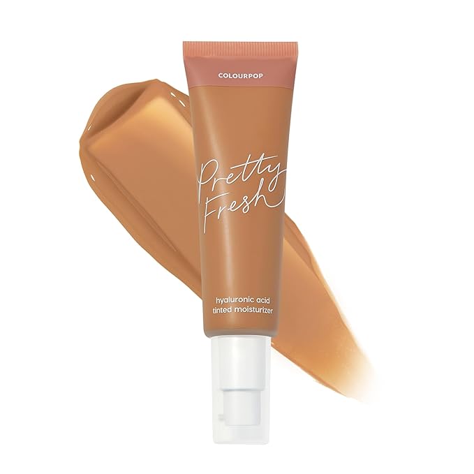 ColourPop Pretty Fresh Tinted Moisturizer - Hydrating Skin Tint & Glowy Summer Makeup with Lightweight Coverage - Made with Hyaluronic Acid & Coconut Water - Med Dark 13W (1.45 oz)