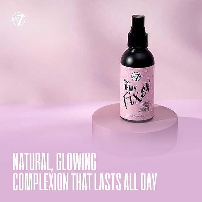 W7 The Fixer Glow Set - Makeup Primer & Setting Spray Duo for Radiant, Dewy Finish - Golden Sheer Coverage, Lightweight & Non-Sticky