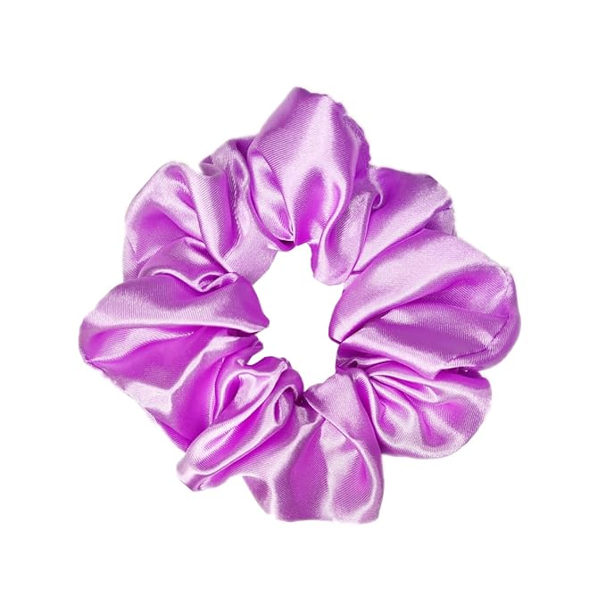 12 Pcs Satin Silk Scrunchies Soft Hair Ties Fashion Bands Bows Hair Ropes Elastic Bracelet Ponytail Holders Hair Accessories for Women and Girls (4.5 Inch, Assorted Purple)