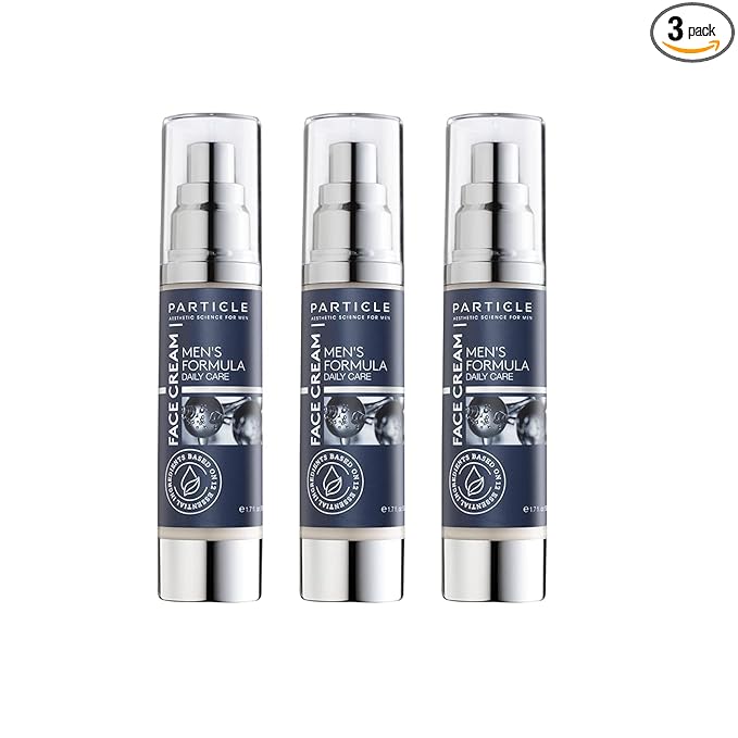 Particle 6 in 1 Face Cream for Men, Men’s Daily Hydrating Moisturizer with Vitamin C, Jojoba Oil, Vitamin E & Hyaluronic Acid, Skin Care Routine, Healthy Skin Support, 1.7 FL OZ, Pack of 3