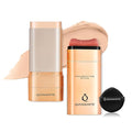 Korean Foundation Stick Foundation for Mature Skin Tint, Buildable Light to Full Coverage Foundation Makeup Concealer, Dual-Ended with Brush for All Skin - Natural Dewy Finish (IVORY)