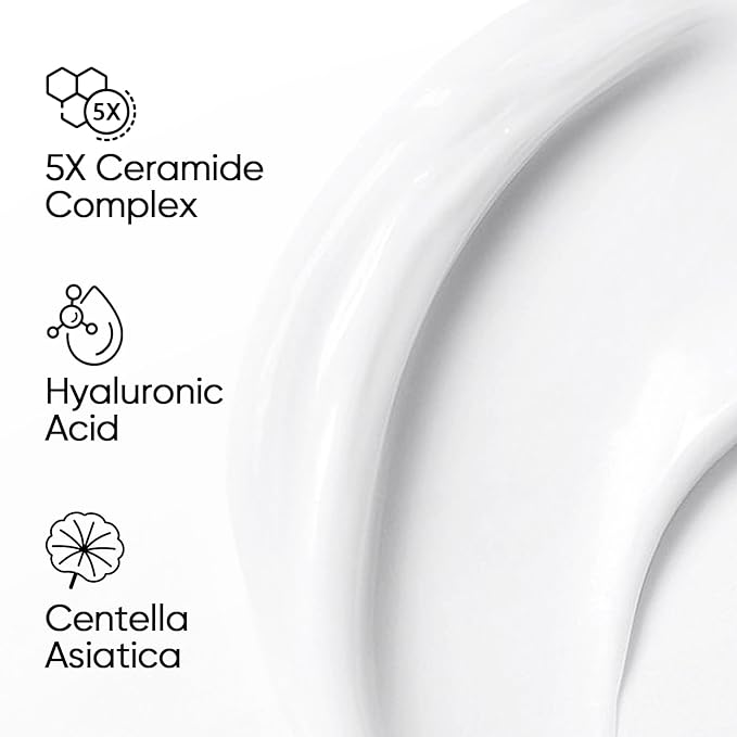 SKINTIFIC Face Moisturizer with 5X Ceramides, Hydrating Moisture Barrier Repair Cream for Sensitive/Oil Skin Types, Hyaluronic Acid & Centella, Daily Facial Moisturizer, Non-Comedogenic 100g/3.52 OZ