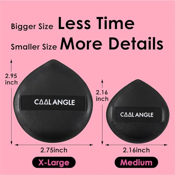 COOL-ANGLE 4Pack Makeup Sponge Latex-Free Soft Blender Sponge Perfect for Foundation Concealer Cream Powder, Beauty Sponge Set for Long-lasting and Natural Makeup, 2X-Large and 2 Medium Black