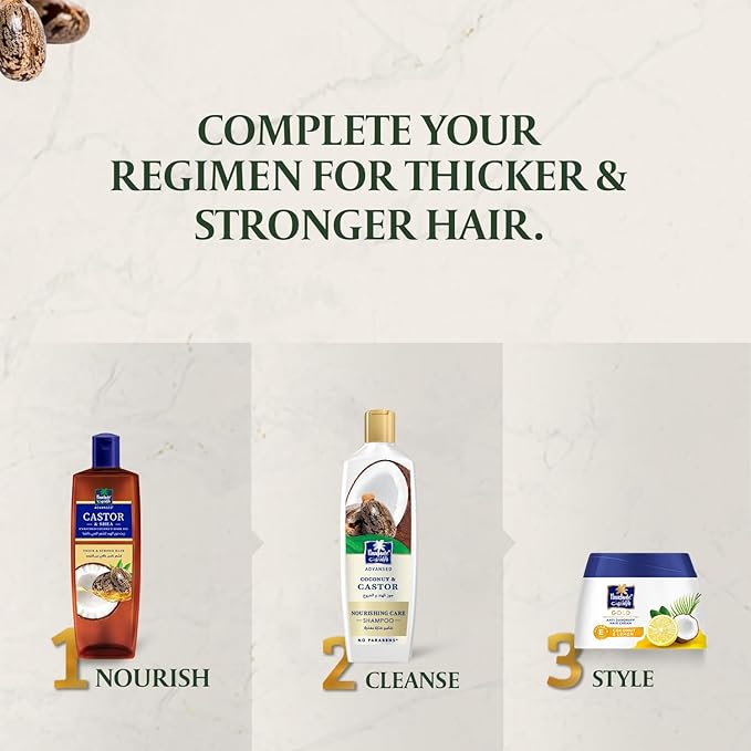 Parachute Advansed Nourishing Care Castor Shampoo with Coconut | Tames & Nourishes Frizzy Hair| Makes Hair Thicker & Longer | 0% Harmful Chemicals | 11.4 Fl oz | Pack of 2