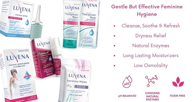 Luvena Vaginal Rinse for Women - Ultra-Gentle Intimate Cleansing Wash - pH Balanced, Lactic Acid & Natural Enzymes, Reduces Odor, Paraben Free - 3 oz (2 Pack)