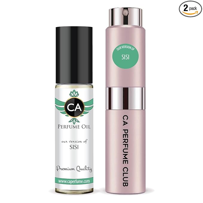 CA Perfume Duo Impression of Sisi For Women Perfume Layering Set Long Lasting Travel Size EDP + Body Oil Roll-On Bottle 0.27 Fl Oz+0.33 Fl Oz