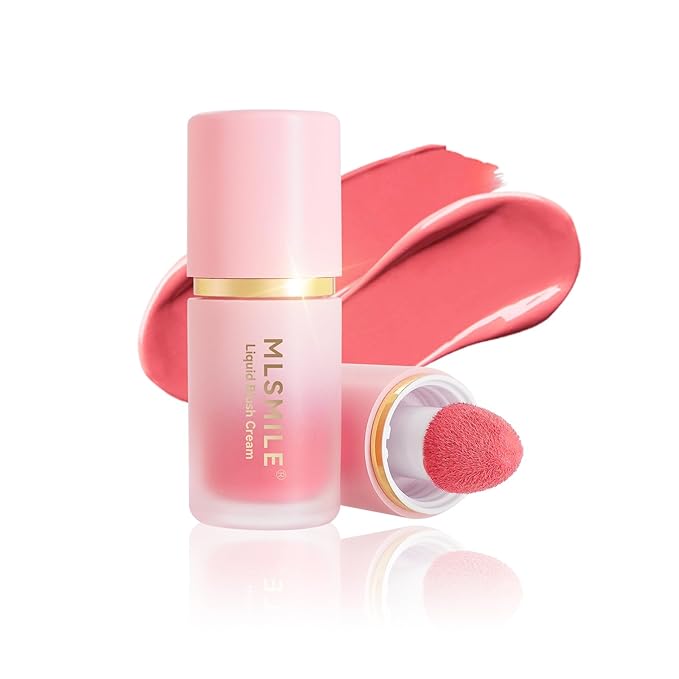 Liquid Blush for Cheeks,Matte Nude Makeup Blusher Cream, Face Tint for a Natural Flush,Lasting, Lightweight, All-day Moisturizing and Smooth, Self-Contained Brush