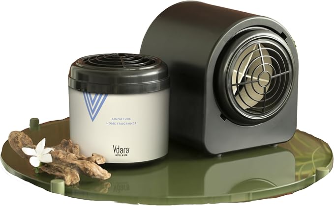 Home Diffuser Machine & Cartridge - Luxury Hotel Scent - Waterless Air Freshener - Green Fig, Black Currant, Plum, Jasmine and Sandalwood - Signature Scent