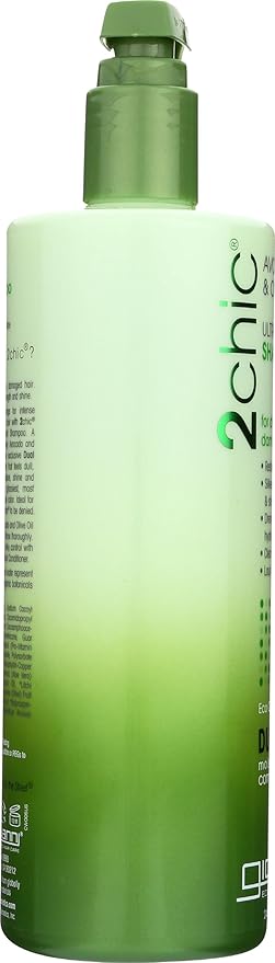 GIOVANNI 2chic Ultra-Moist Shampoo - Avocado & Olive Oil, Creamy Hydration Formula, Enriched with Aloe Vera, Shea Butter, Botanical Extracts, No Parabens, Color Safe - 24 oz