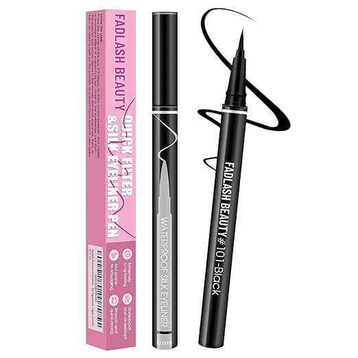 Eyeliner Liquid Eyeliner with Fine Brush for Smooth Application, Waterproof & Smudge-Proof Eye Liner, Long-Lasting Makeup, Highly Pigmented Black Eyeliner Pencil, Cruelty-Free & Vegan, 0.6ml