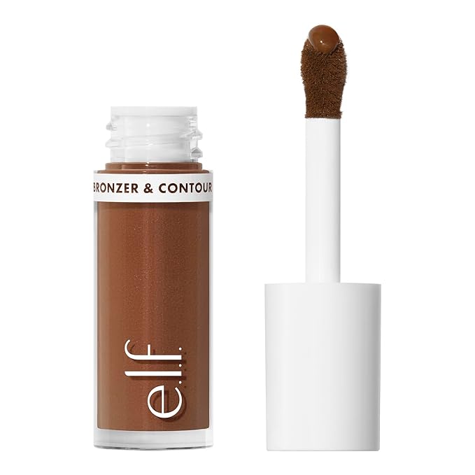 e.l.f. Camo Liquid Bronzer & Contour, Silky Pigmented Formula, Long-Lasting Glow for A Sun-Kissed, Sculpted Finish, Vegan & Cruelty-Free, 7 Tan/Deep