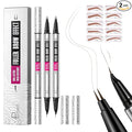 Pudaier 2 Pack 2 Fine Tip Eyebrow Pen, Waterproof Filling Faux Brow Makeup Pencils for Women with Precise Curved Brush-Tip to Fast Create Natural Hair-Like Brows, Last All-Day (Chocolate)