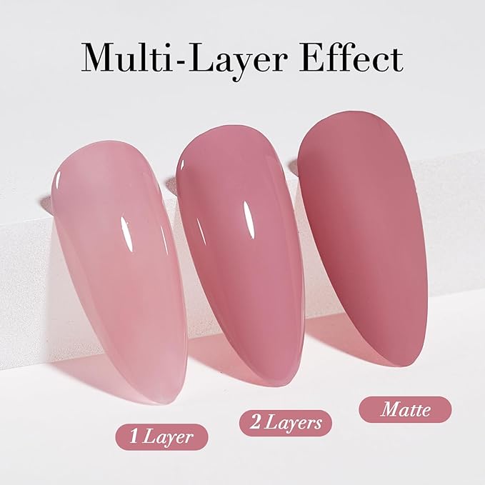 AZUREBEAUTY Hazy Rose Nail Polish, Hazy Rose Quick Dry Nail Lacquer Natural Strengthening Treatment Kit DIY Salon at Home Women Gifts 0.34 fl oz