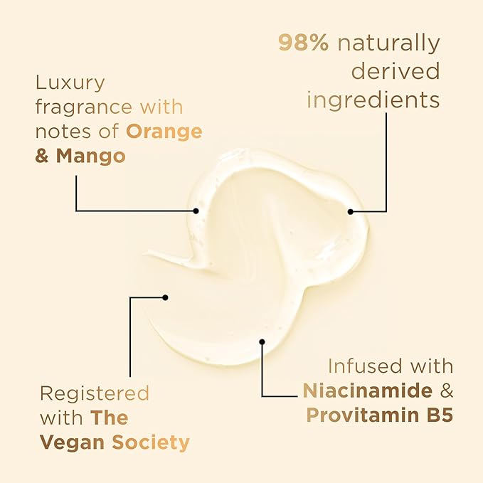 Baylis & Harding Kindness + Vitamin C & Niacinamide, Orange & Mango Fragrance, 16.9 fl. oz Cleanse & Glow Body Wash (Pack of 3) - Biodegradable Formula - Vegan Friendly