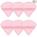 6 Pieces Powder Puff Face Soft Triangle Pink Gifts for Loose and Body Powder, Velour Makeup Sponge Set Setting Powder Puff Makeup Tools