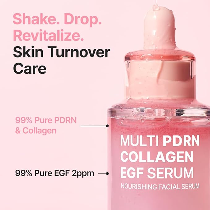 PURITO Multi PDRN + Collagen + EGF Revitalizing Facial Serum | for Glass Skin, Radiance, Elasticity & Hydration | 99% Pure PDRN Complex, Firming & Brightening Booster | Korean Skincare 1.01 fl.oz