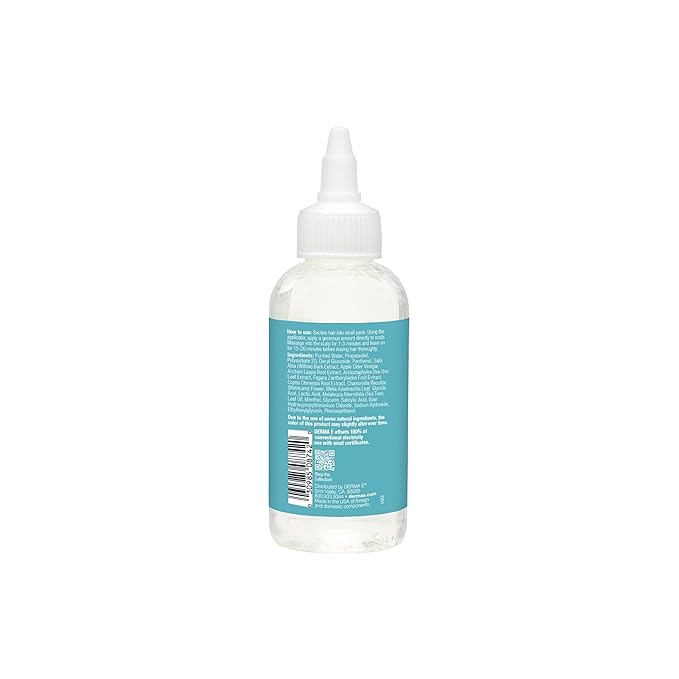 Derma E Scalp Relief Rinse – 4 Fl Oz – Salicylic & Lactic Acids Exfoliate & Remove Build Up, Apple Cider Vinegar for Shine, Menthol to Stimulate Scalp, Herbal Blend to Sooth – Vegan & Cruelty Free