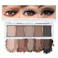 5 Color Matte Neutral Cool Brown Eyeshadow Palette, Taupe Beige Clay Mocha Charcoal Shades, Blendable Long Lasting for Daily Natural Makeup, Cool Tone Soft Smokey Look & Mature Eyes, Sombra de Ojos 6