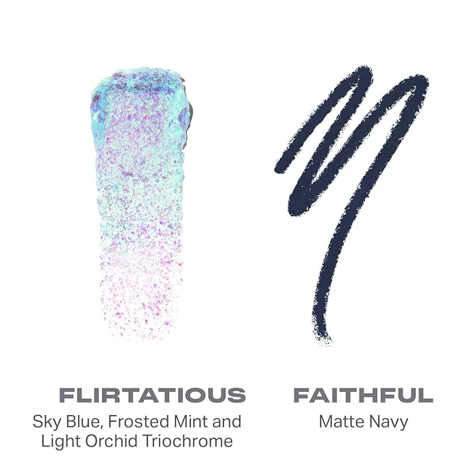 Morphe Mixed Signals Dual-Ended Eyeshadow Stick - Cream Eyeshadow Pigment & Chrome Liquid Flakes for Bold, Layered Eye Makeup Looks - Flirtatious/Faithful (0.028 oz)