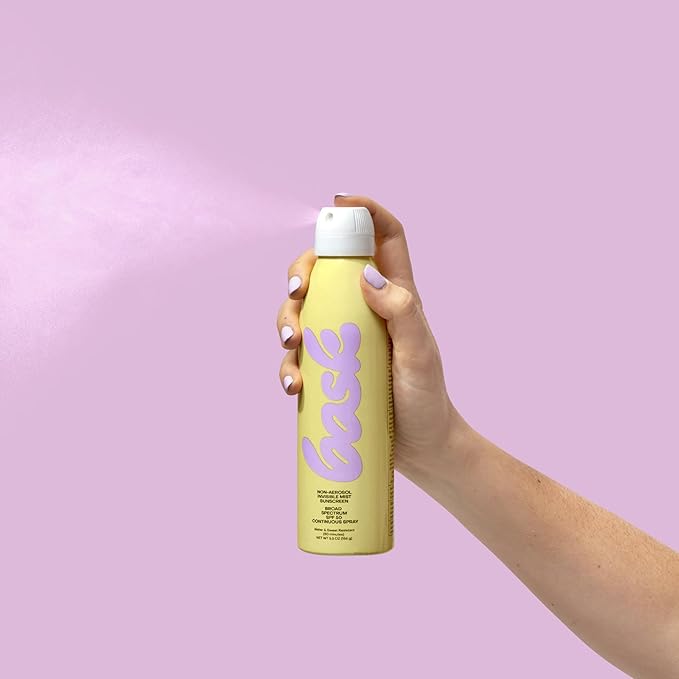Bask SPF 50 Sunscreen Spray - Non-Aerosol, Broad Spectrum UVA/UVB Protection, Dermatologist Recommended, Moisturizing, Lightweight & Non-Greasy, 5.5 oz (Value Pack of 3)