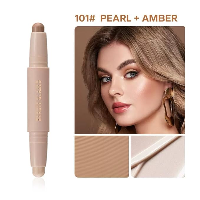 Double Head Contour Stick, Highlight & Contour Bronzer Stick, Durable And Waterproof Contouring Stick Set, Facial Makeup Contouring Face Cream﻿