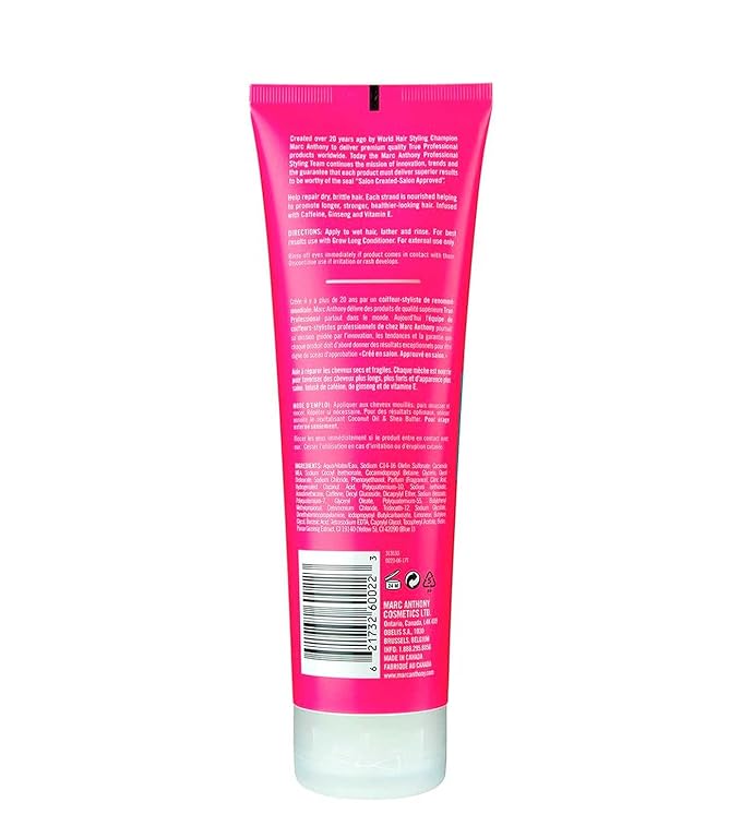 Marc Anthony Strengthening Biotin Shampoo, Grow Long Anti-Frizz, Anti-Breakage & Nourishing Formula For Split Ends - Vitamin E, Caffeine & Ginseng for Dry & Damaged Hair