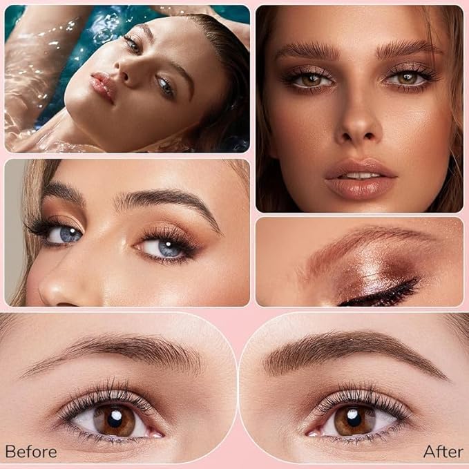 2 Pcs Microblading Eyebrow Pen, 2026 Upgraded 3D Waterproof 4-Tip Eyebrow Pencil, Natural Makeup Long-Lasting Fine Stroke Magic Eyebrow Pencil for Women Stay on All Day (Light Brown(2 Pcs))