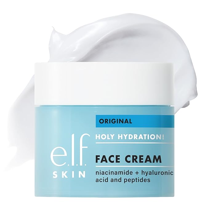 e.l.f. SKIN Holy Hydration! Face Cream with Hyaluronic Acid, Niacinamide & Peptides, Nourishing & Plumping Moisturizer, Vegan & Cruelty-Free