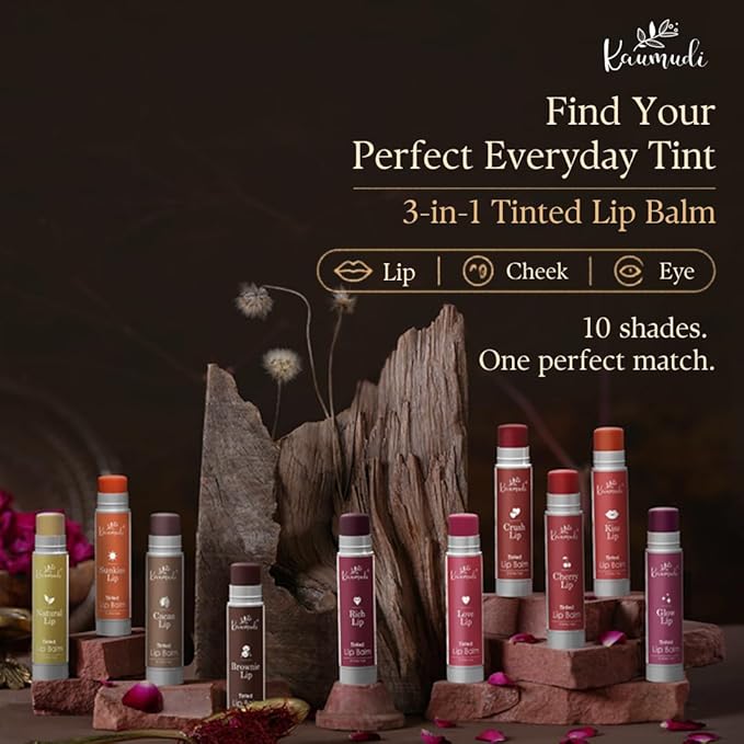 Handmade & Natural Lip Balm for Women & Men with Rose Damascena & Saffron Essential Oil (Cacao Lip)