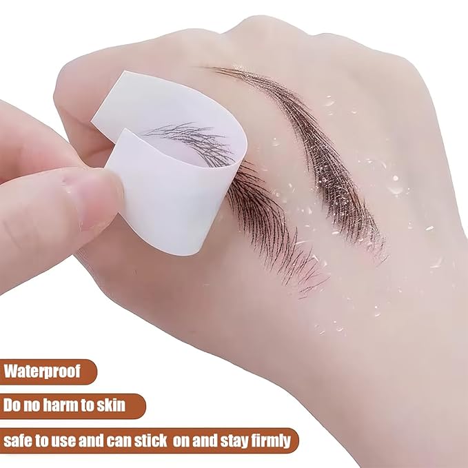 4D Hair-Like Waterproof Eyebrow Tattoos Eyebrow Stickers Transfers Temporary Tattoo Brow Peel Off Grooming Shaping Sticker for Daily, Alopecia, Chemo, Cancer Gift