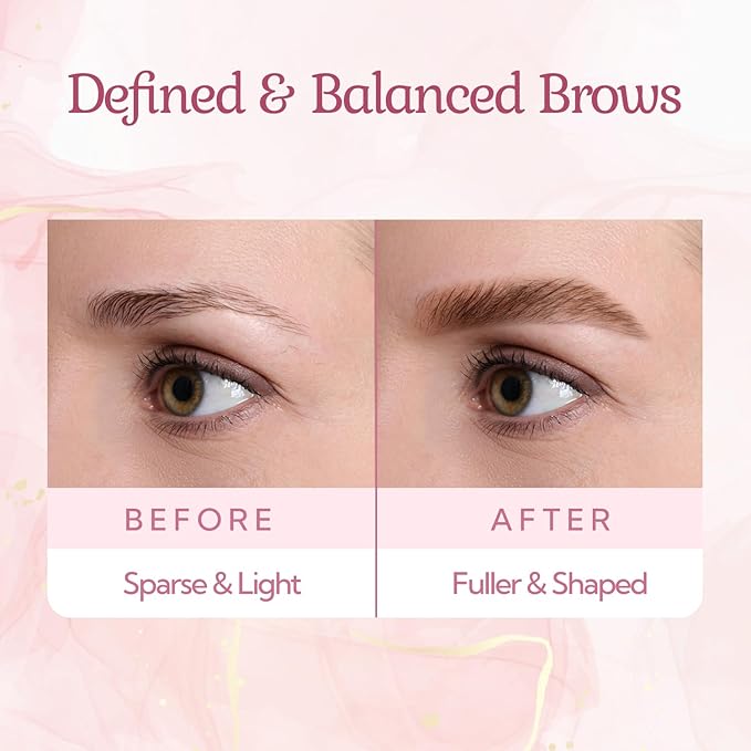 Eyebrow Tint & Eyebrow Gel – Smudge-Proof, Long-Lasting Color & Shape, Easy Application, Natural Full Eyebrow（Medium brown）