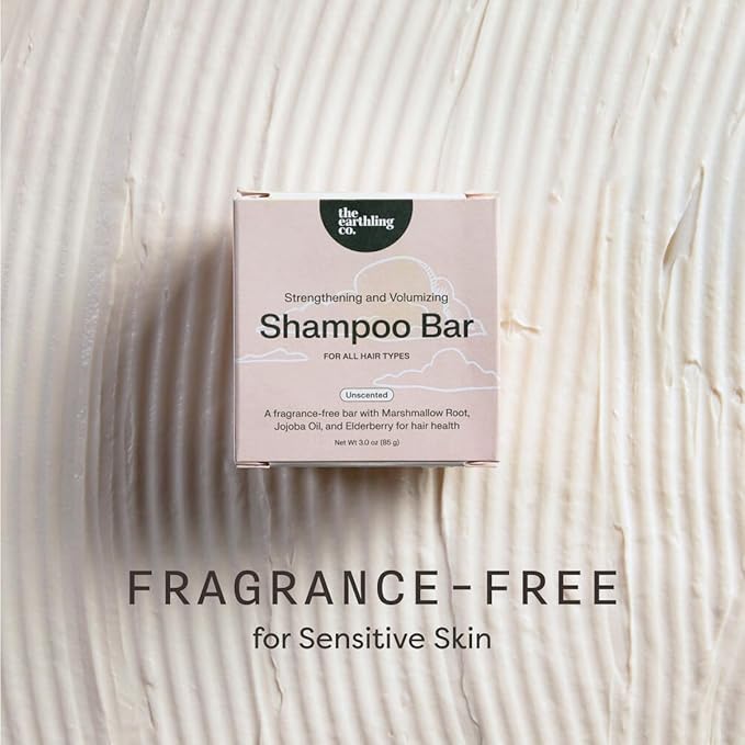 The Earthling Co. Gentle Fragrance-Free Shampoo for Sensitive Scalp & Sensitive Skin - SLS, Sulfate, Silicone, Paraben Free - Made in USA (Unscented Shampoo, 3oz)