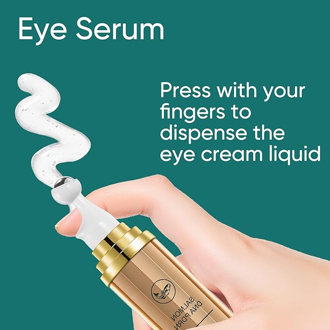 Salmon DNA PDRN Eye Cream for Puffiness and Bags Under Eyes - with Caffeine & Hyaluronic Acid, Niacinamide for Dark Circle & Hydration