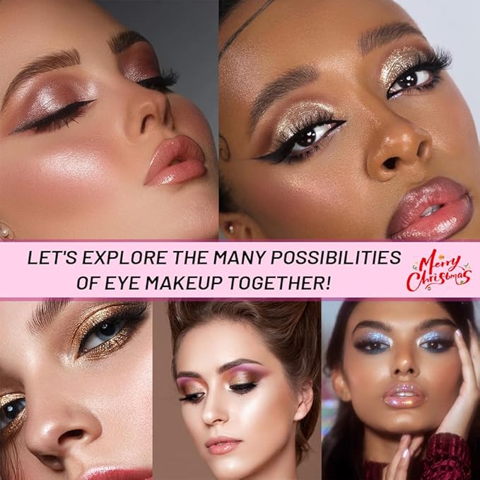 Light Pink Single Shimmer Cream Eyeshadow, Rose Gold Glitter Glow Eye Shadow for Mature Skin, Lightweight Blendable, Subtle Shimmer, Crease-Proof, Vegan & Cruelty-Free, Sombras para Ojos