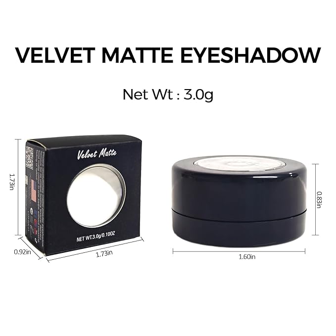 Erinde Single Matte Eyeshadow Palette, High Pigment, Long Lasting, Intense Color, Black Smokey Eye Shadow Powder Palette