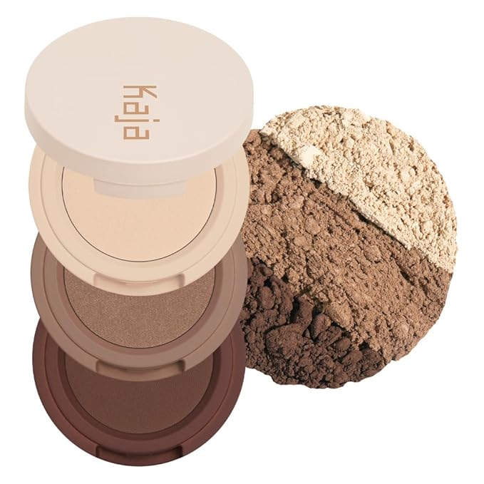 Kaja Beauty Bento Collection - Bouncy Eyeshadow Trio | Neutral Earthy Tones, Travel Size, 14 Neutral Moment, 2019 Allure Best of Beauty Award, 0.03 Oz