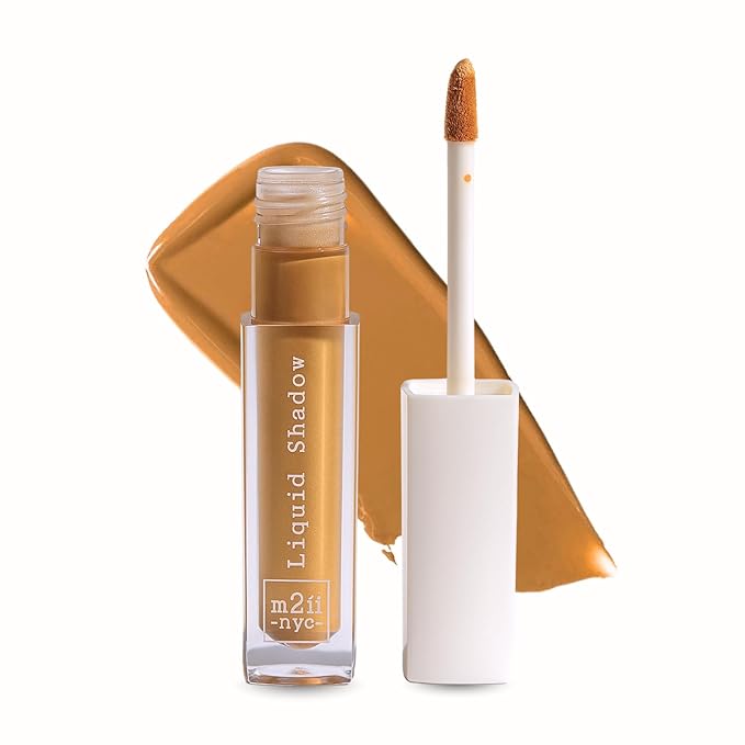 M2U NYC (Warm Sand Liquid Eyeshadow – Quick Drying Liquid Eye Shadow with One Swipe Pigment Coverage – Long Lasting, Buildable & Blendable Crease Proof Formula – Matte Finish
