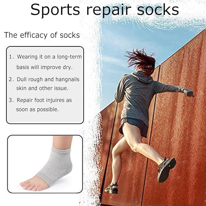 3 Pairs Moisturizing Gel Heel Socks, Vented Unisex Toeless Spa Sock for Foot Care Treatment, Cracked Heels, Dry Feet, Foot Calluses (Gray, Green, Pink)