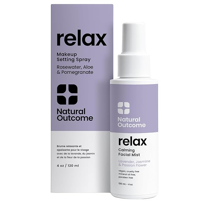 natural outcome Calming Face Mist and Setting Spray - Aromatherapy Face and Body Mist, Relaxing Pillow Mist with 100% Pure Lavender - 4 oz