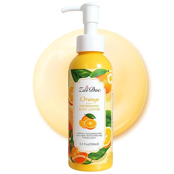 Body Lotion, 24hr Moisturizing & Deep Hydration, Absorbs Instantly Moisturizer for All Skin Types, 5.3 fl oz (1 Pack, Orange)