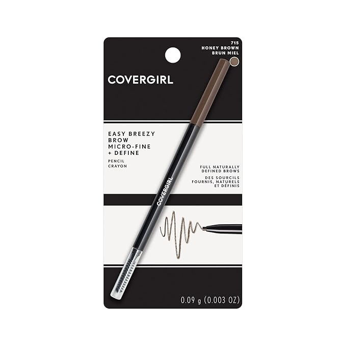 COVERGIRL Easy Breezy Brow Micro-Fine + Define Pencil, Honey Brown, 0.003 Oz